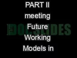 PART II meeting Future Working Models in