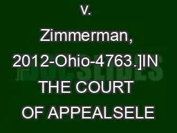 [Cite as Sabo v. Zimmerman, 2012-Ohio-4763.]IN THE COURT OF APPEALSELE
