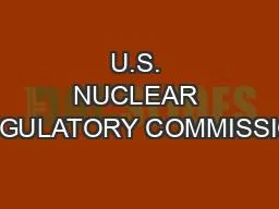U.S. NUCLEAR REGULATORY COMMISSION