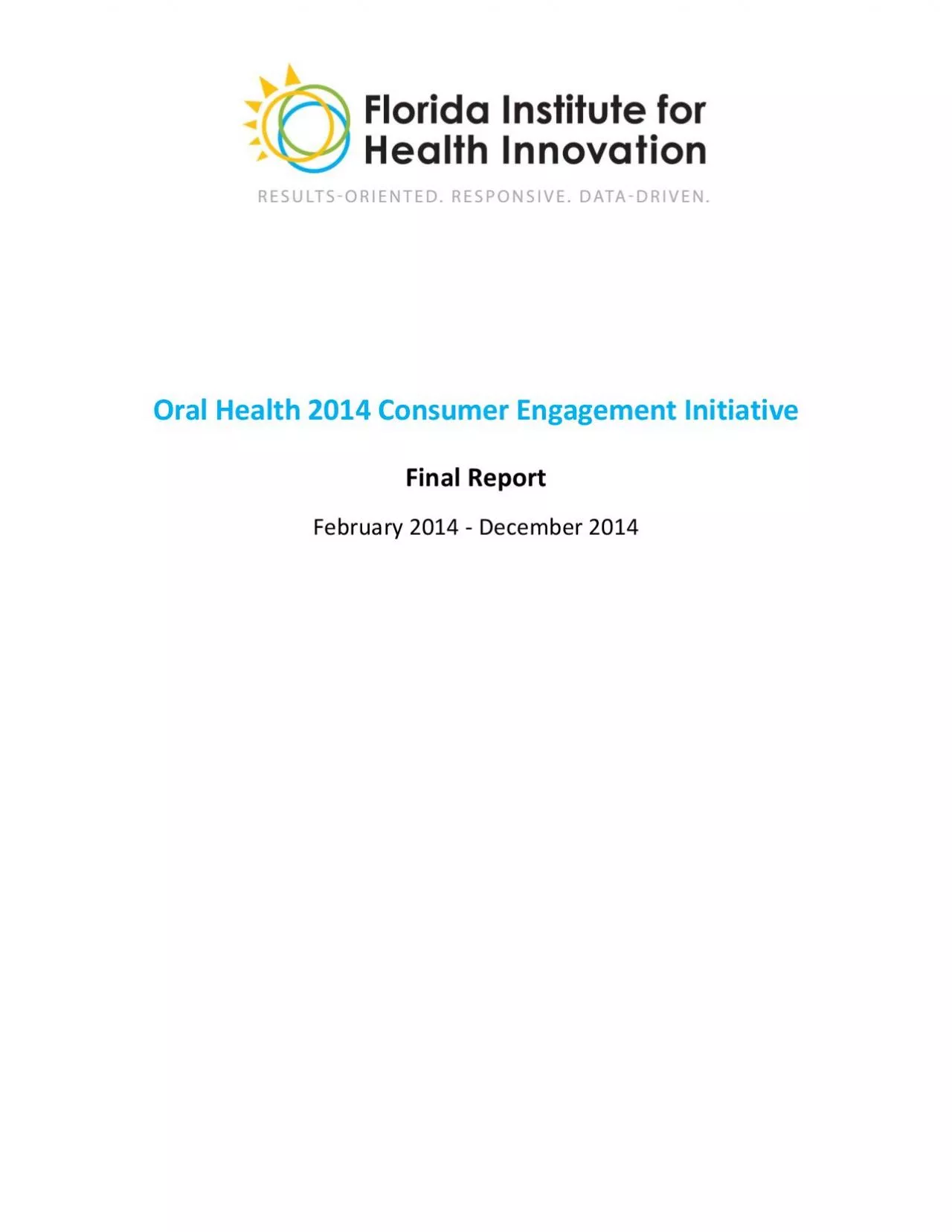 PDF-Oral Health 2014 Consumer Engagement Initiative