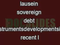 The ari assu lausein sovereign debt instrumentsdevelopmentsin recent l