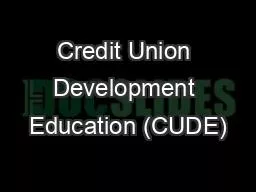 Credit Union Development Education (CUDE)