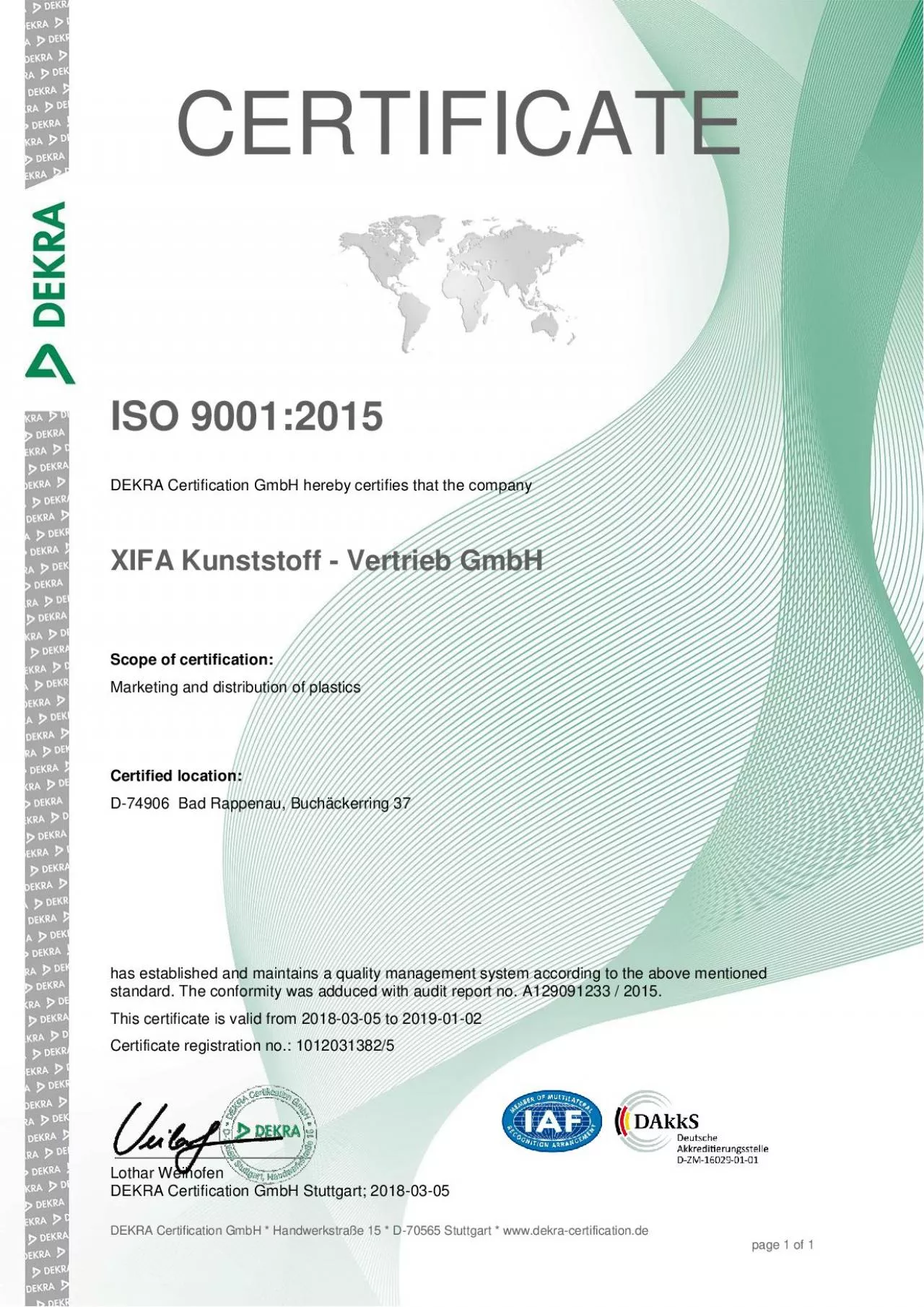 PDF-DEKRA Certification GmbH * Handwerkstra