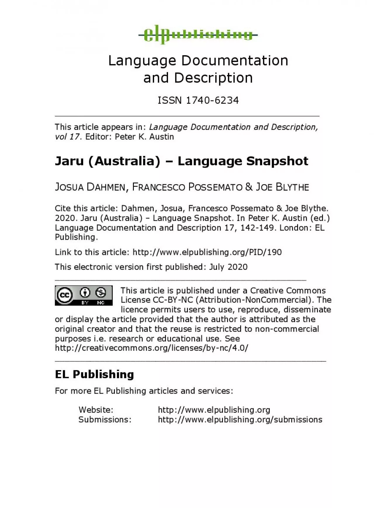 PDF-Language Documentation and DescriptionISSN 17406234__________________