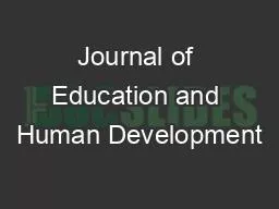 Journal of Education and Human Development