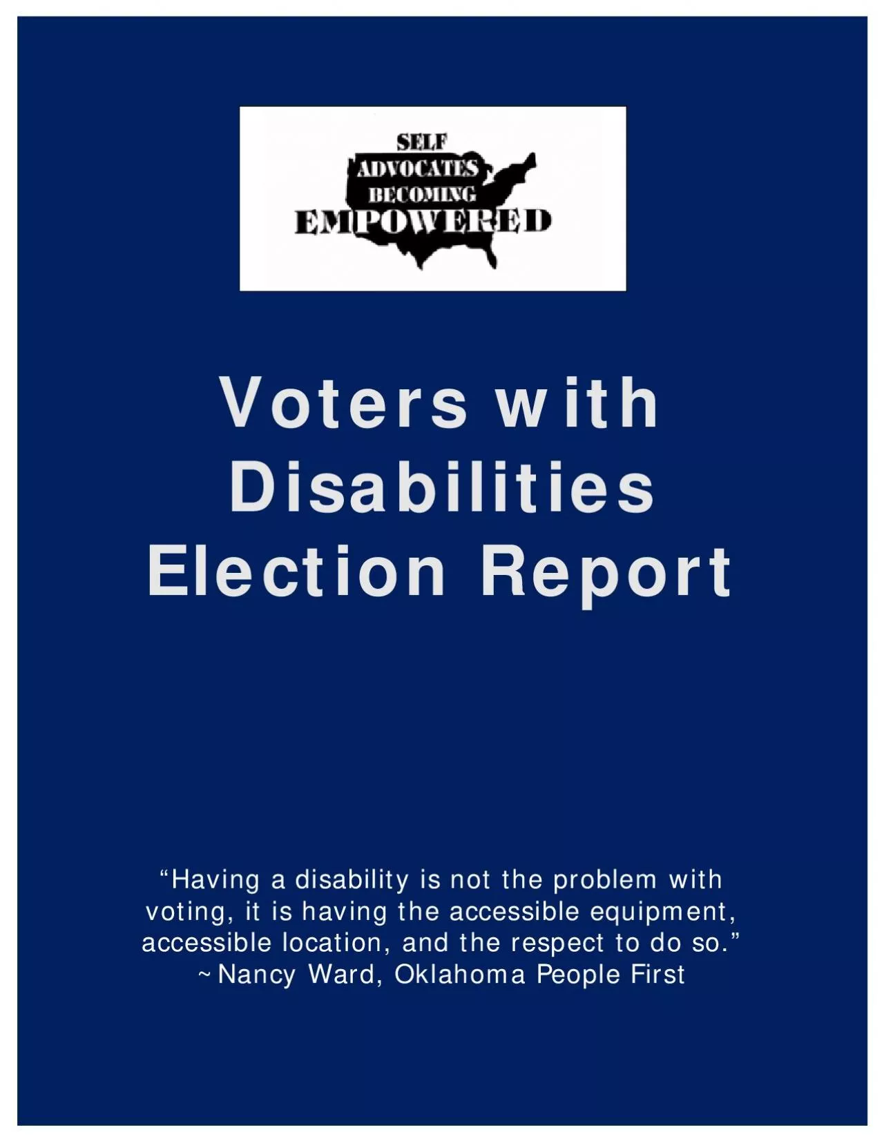 PDF-Voters with Disabilities Election Report