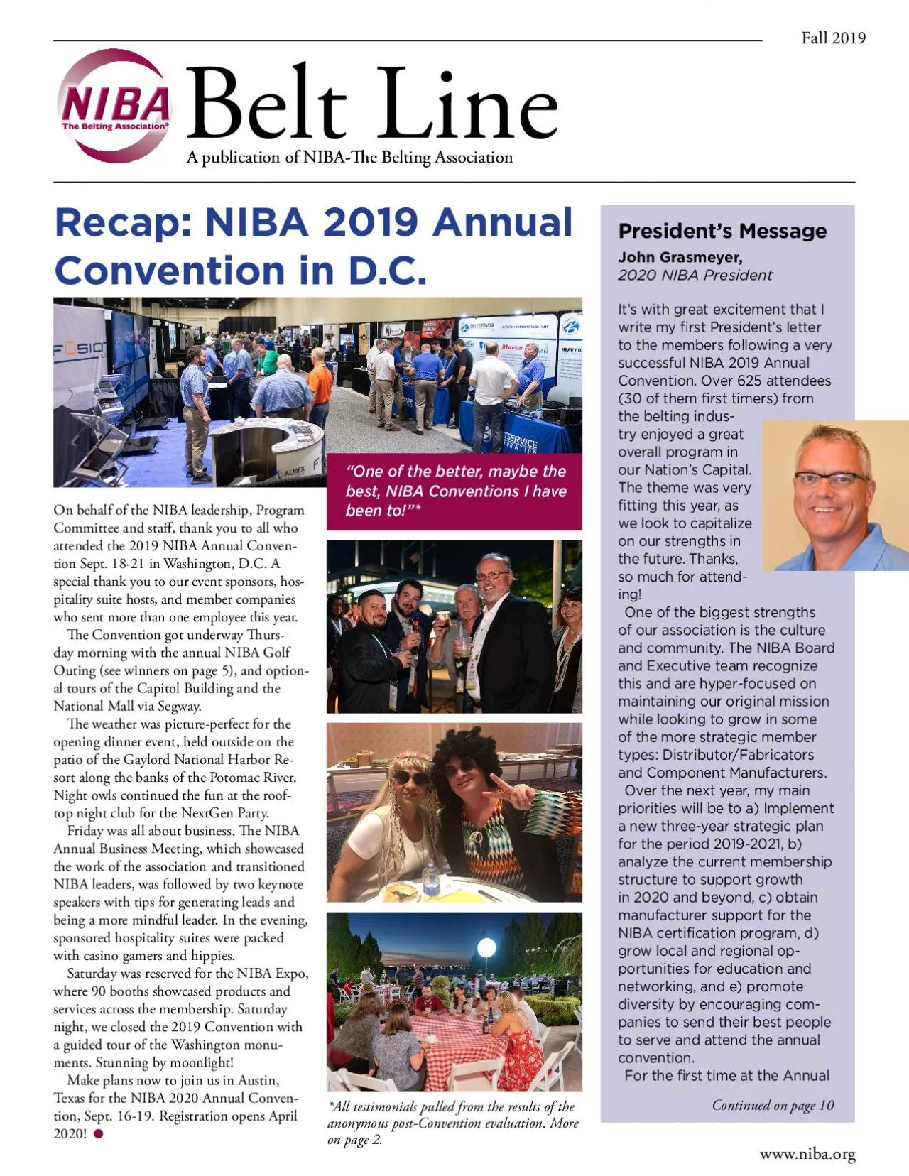 PDF-A publication of NIBA-e Belting AssociationFall 2019Recap: NIBA 2