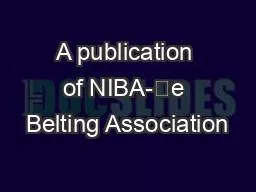 A publication of NIBA-e Belting Association