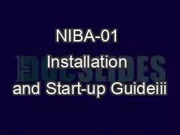 NIBA-01 Installation and Start-up Guideiii