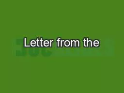 Letter from the