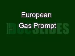 European Gas Prompt