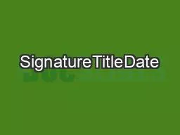 SignatureTitleDate