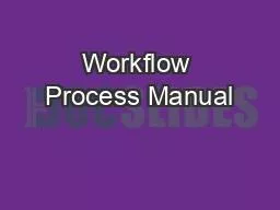 Workflow Process Manual