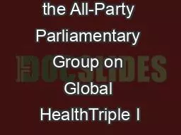 A Report by the All-Party Parliamentary Group on Global HealthTriple I