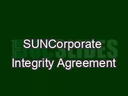 SUNCorporate Integrity Agreement