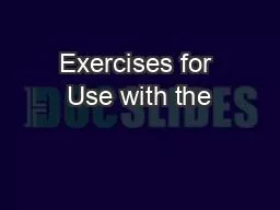 Exercises for Use with the