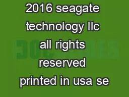 2016 seagate technology llc all rights reserved printed in usa se