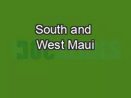 South and West Maui