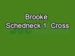 Brooke Schedneck 1  Cross