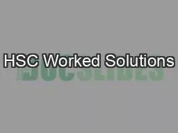 HSC Worked Solutions