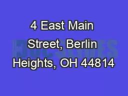 4 East Main Street, Berlin Heights, OH 44814
