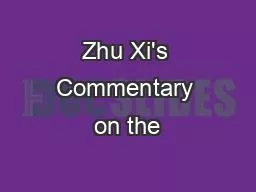 Zhu Xi's Commentary on the