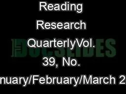 Reading Research QuarterlyVol. 39, No. 1January/February/March 2004