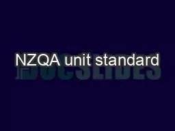 NZQA unit standard
