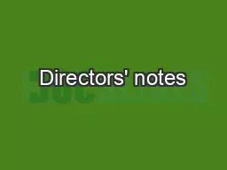 Directors' notes