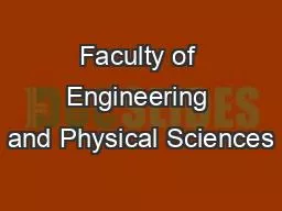 Faculty of Engineering and Physical Sciences