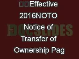 ��Effective 2016NOTO Notice of Transfer of Ownership Pag