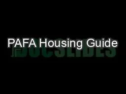 PAFA Housing Guide