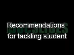 Recommendations for tackling student