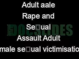 Adult aale Rape and Seǆual Assault Adult male seǆual victimisatio