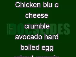 erkeley owl West s af Menu Salads Cobb Salad Bacon Chicken blu e cheese crumble avocado