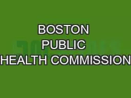 BOSTON PUBLIC HEALTH COMMISSION