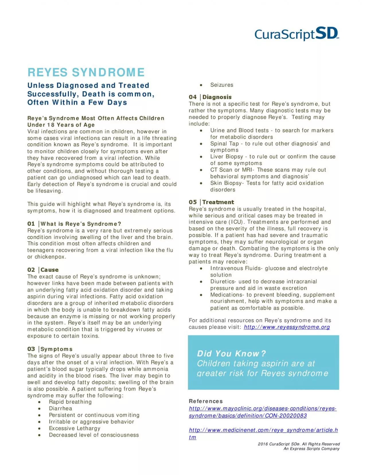 PDF-��REYES SYNDROME��2016 CuraScript SDAll Ri