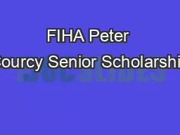 FIHA Peter Courcy Senior Scholarship