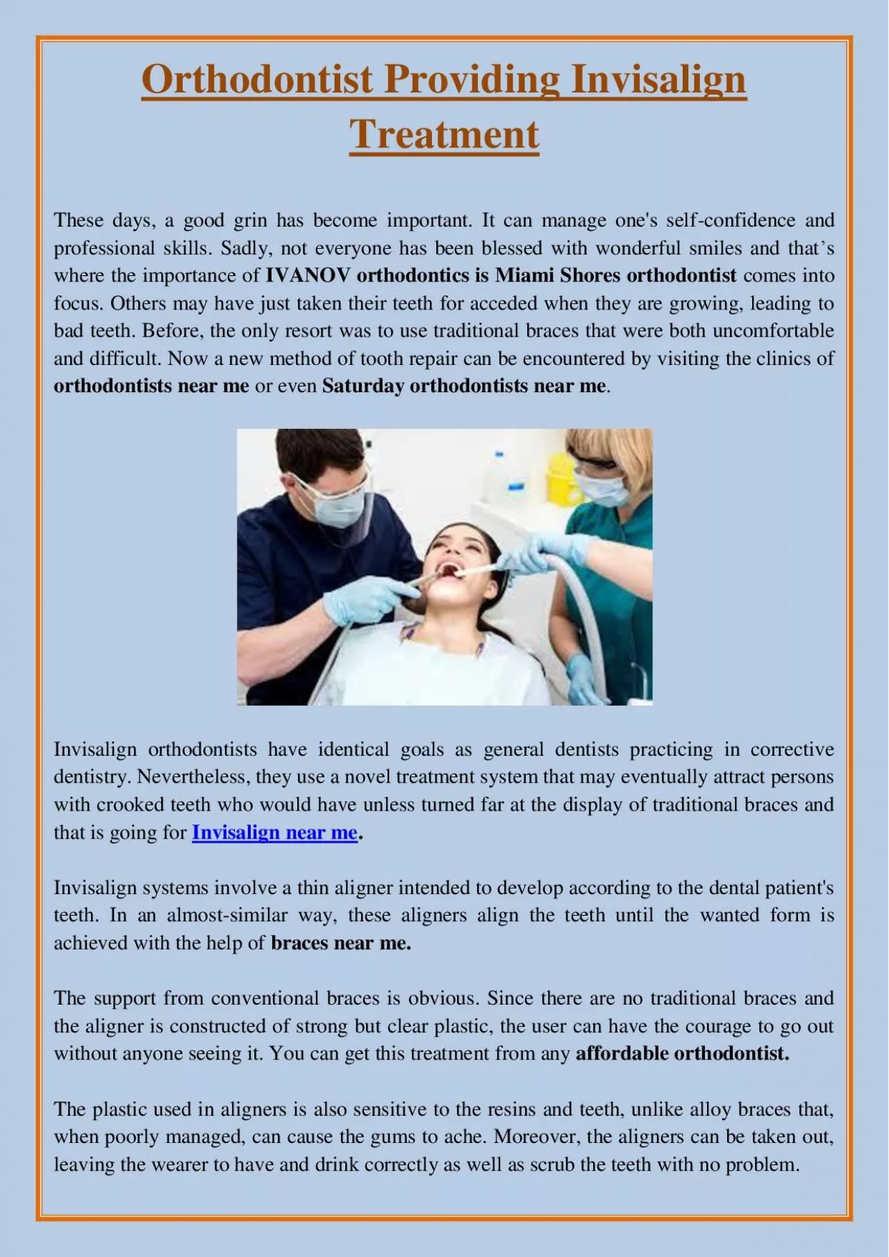 PDF-Orthodontist Providing Invisalign Treatment