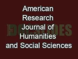 American Research Journal of Humanities and Social Sciences