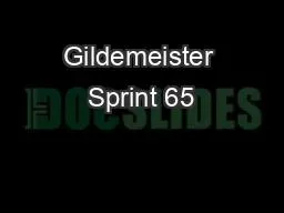 Gildemeister Sprint 65
