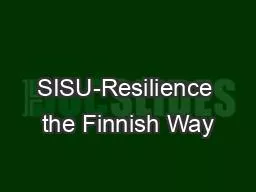 SISU-Resilience the Finnish Way