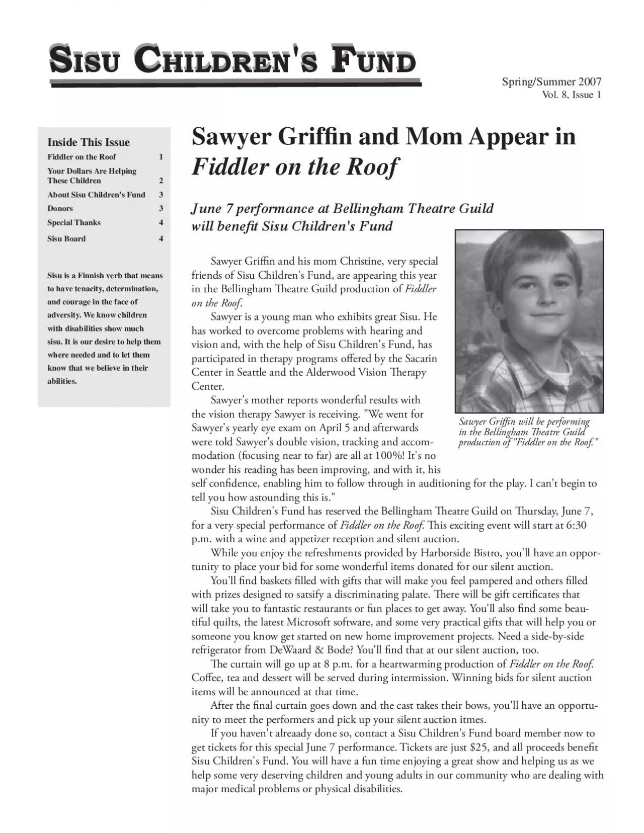 PDF-Vol. 8, Issue 1Sawyer Grif n and Mom Appear in