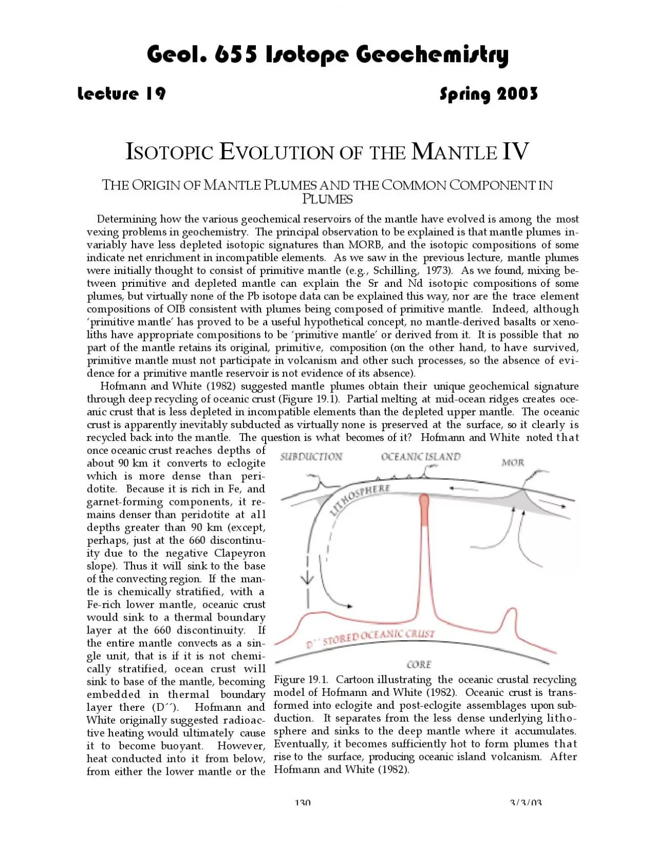 PDF-Geol. 655 Isotope GeochemistryLecture 19Spring 20031303/3/03ISOTOPIC E