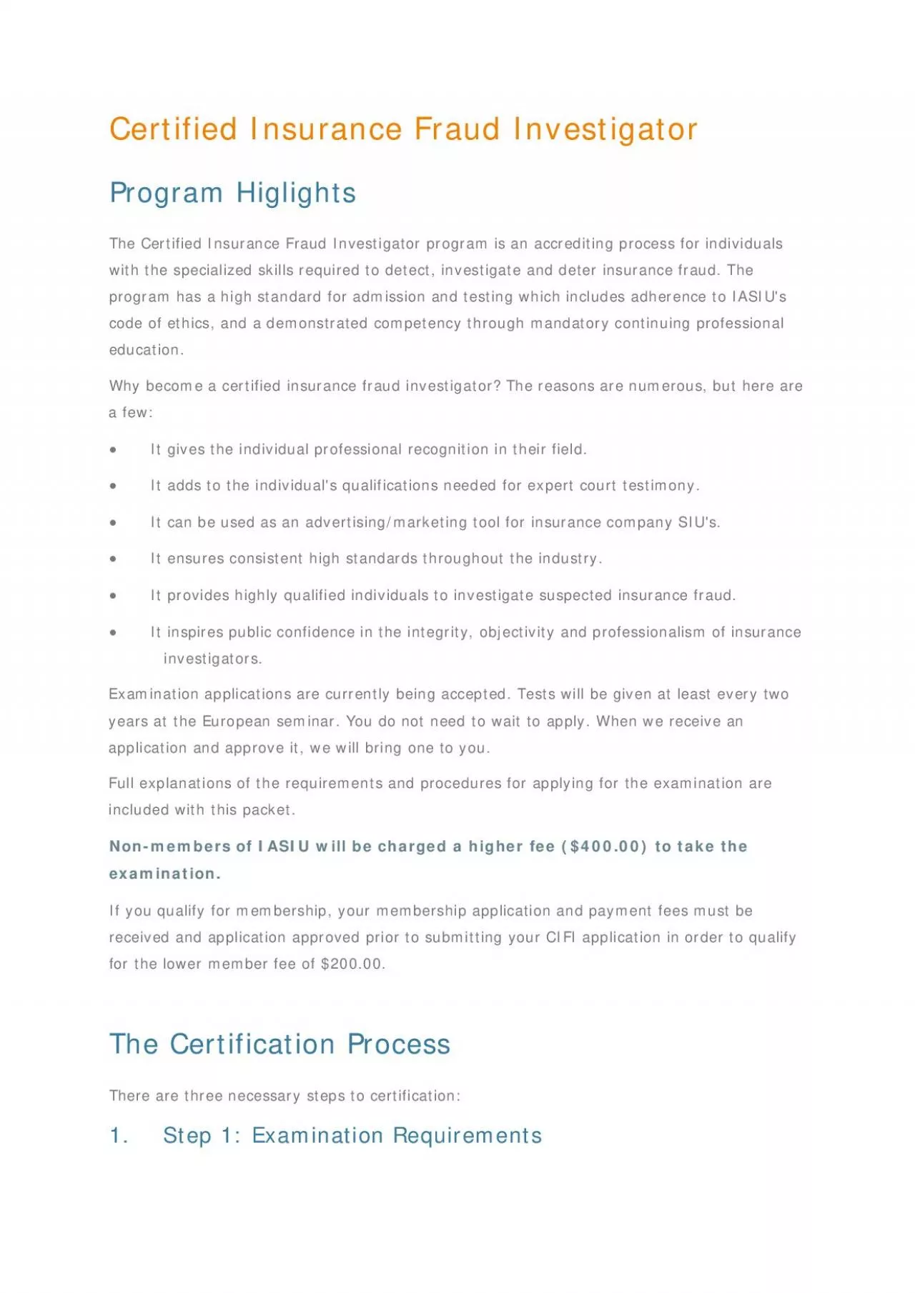 PDF-Certified Insurance Fraud InvestigatorProgram HiglightsThe Certified I