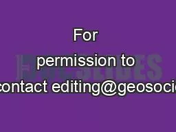 For permission to copy, contact editing@geosociety.org