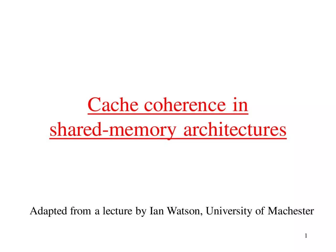 PDF-Cache coherence in