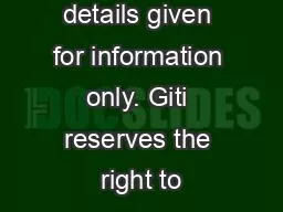 Product details given for information only. Giti reserves the right to