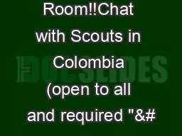 !Zoom Room!!Chat with Scouts in Colombia (open to all and required 