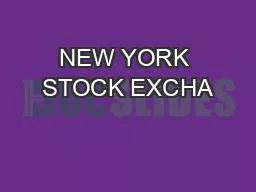 NEW YORK STOCK EXCHA